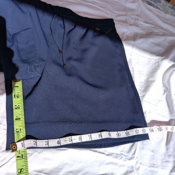 EUC St. John Navy Blue Knit Loose Fit Drawstring Activewear Bermuda Shorts M - Picture 13 of 16